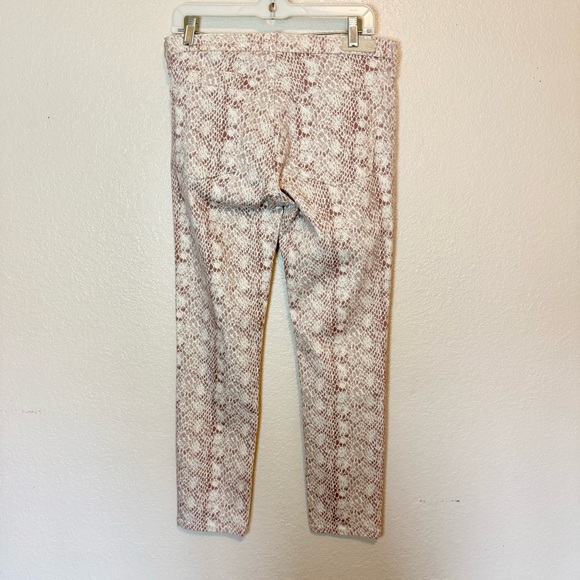 Adriano Goldschmied Leopard Print Prima Ankle Jeans Cream Size 30 - Picture 6 of 12